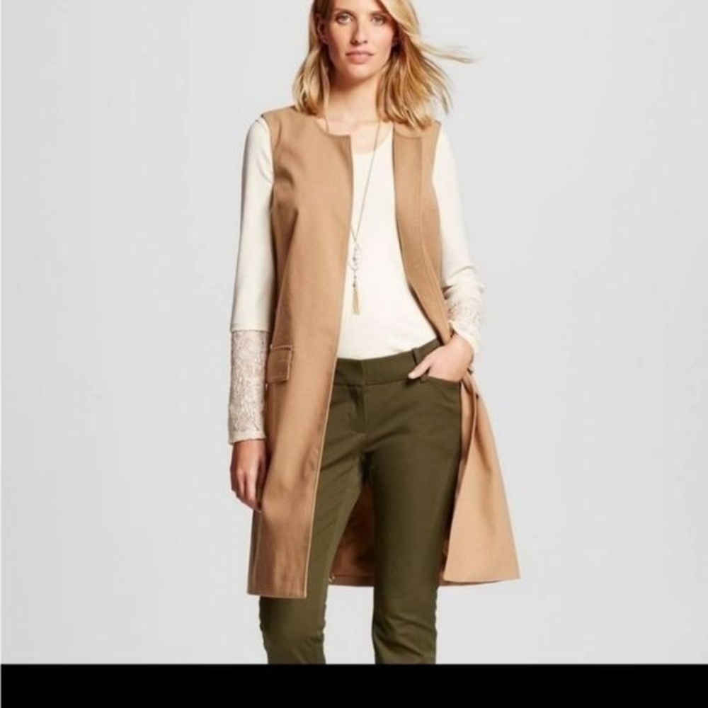 NWT Merona Gazelle Brown Long Vest Size 2